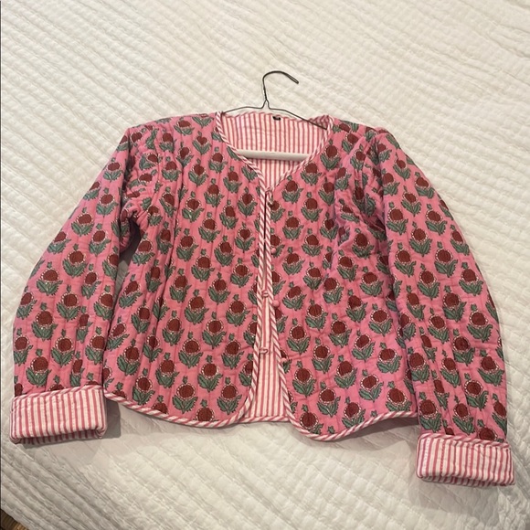 Pink Blockprint Jacket - Picture 1 of 2